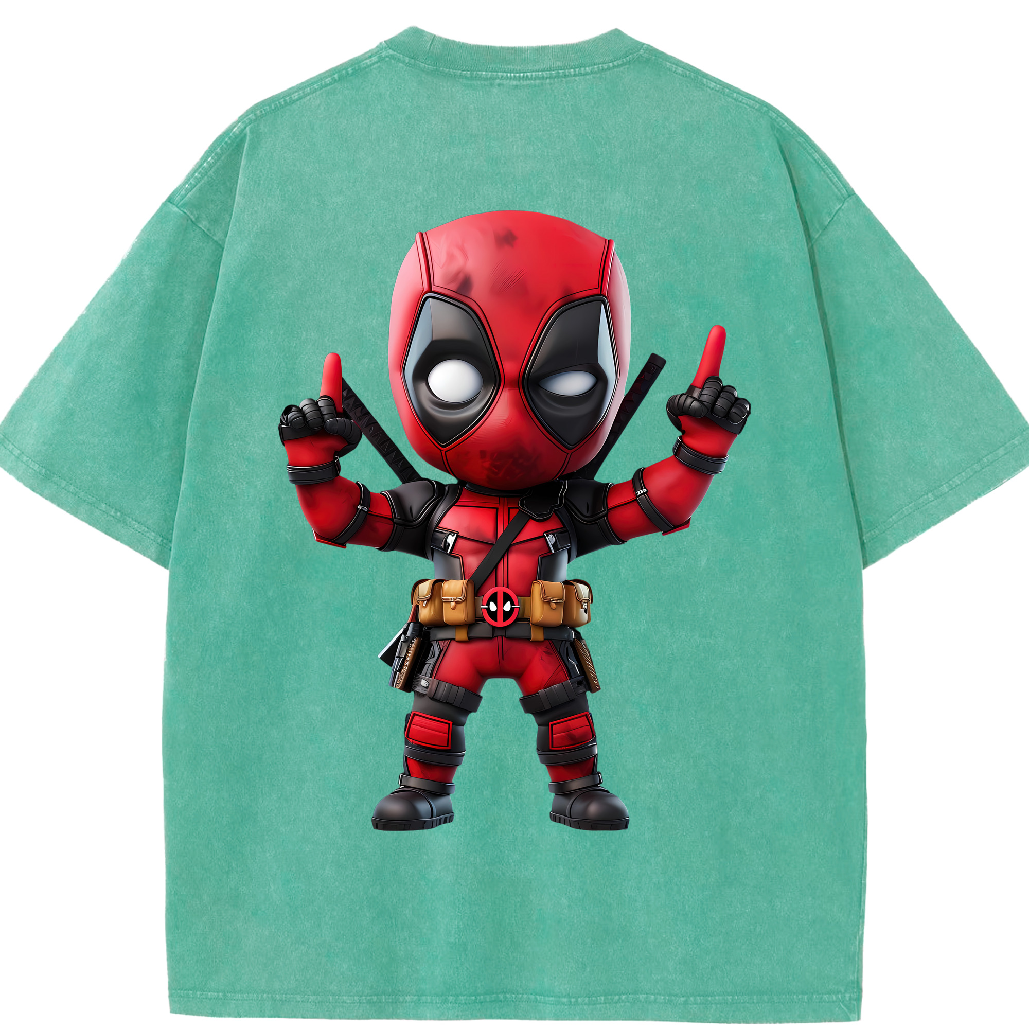 （画像用） Deadpool デッドプール 綿100% ヴィンテージ風 半袖Tシャツ（背面プリント）